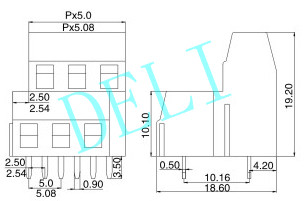 Push Pin Wire PCB Connector 2P 3P Poles DL127B-XX-5.0/5.08 250V/300V Long Lifespan