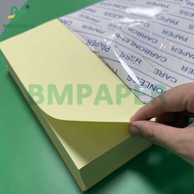 55 - 80gsm Carbonless CF Paper For Receipts Light Pink Green Blue Yellow Colored Sheets 