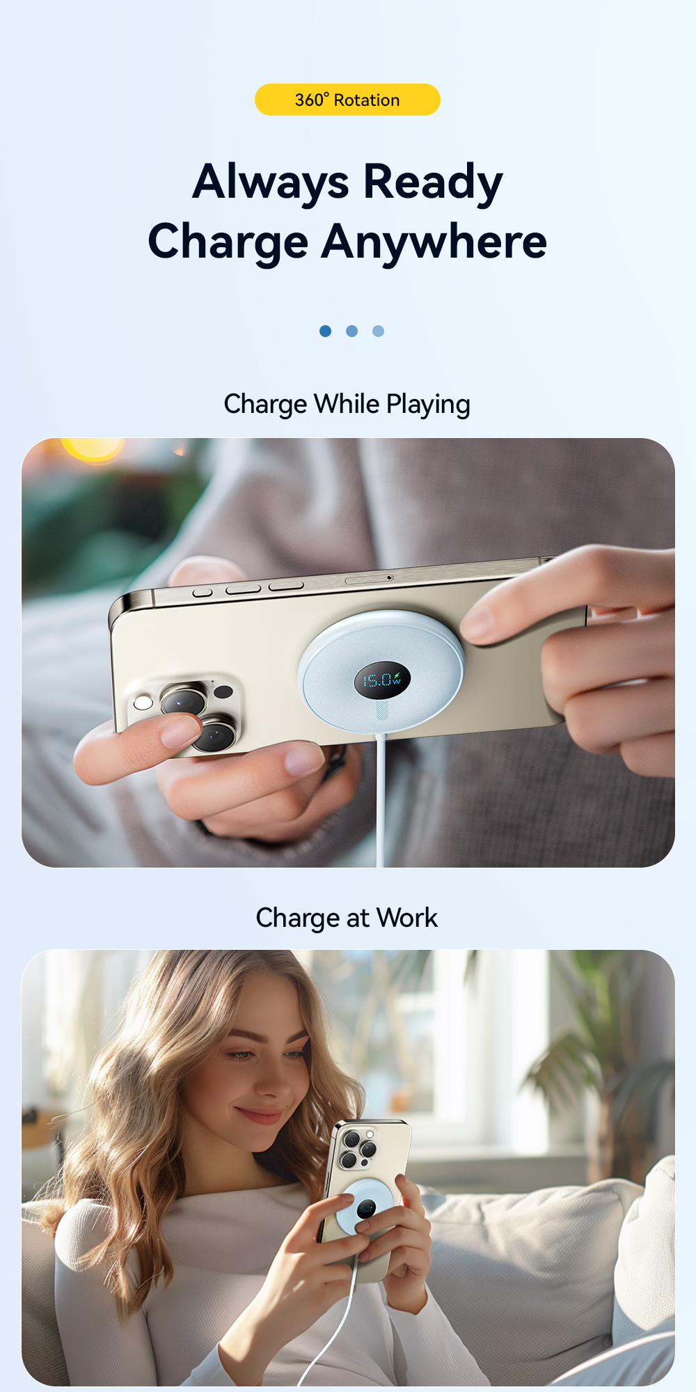 Digital Display Wireless Phone Charger OLP 15W ES-WC10 Series