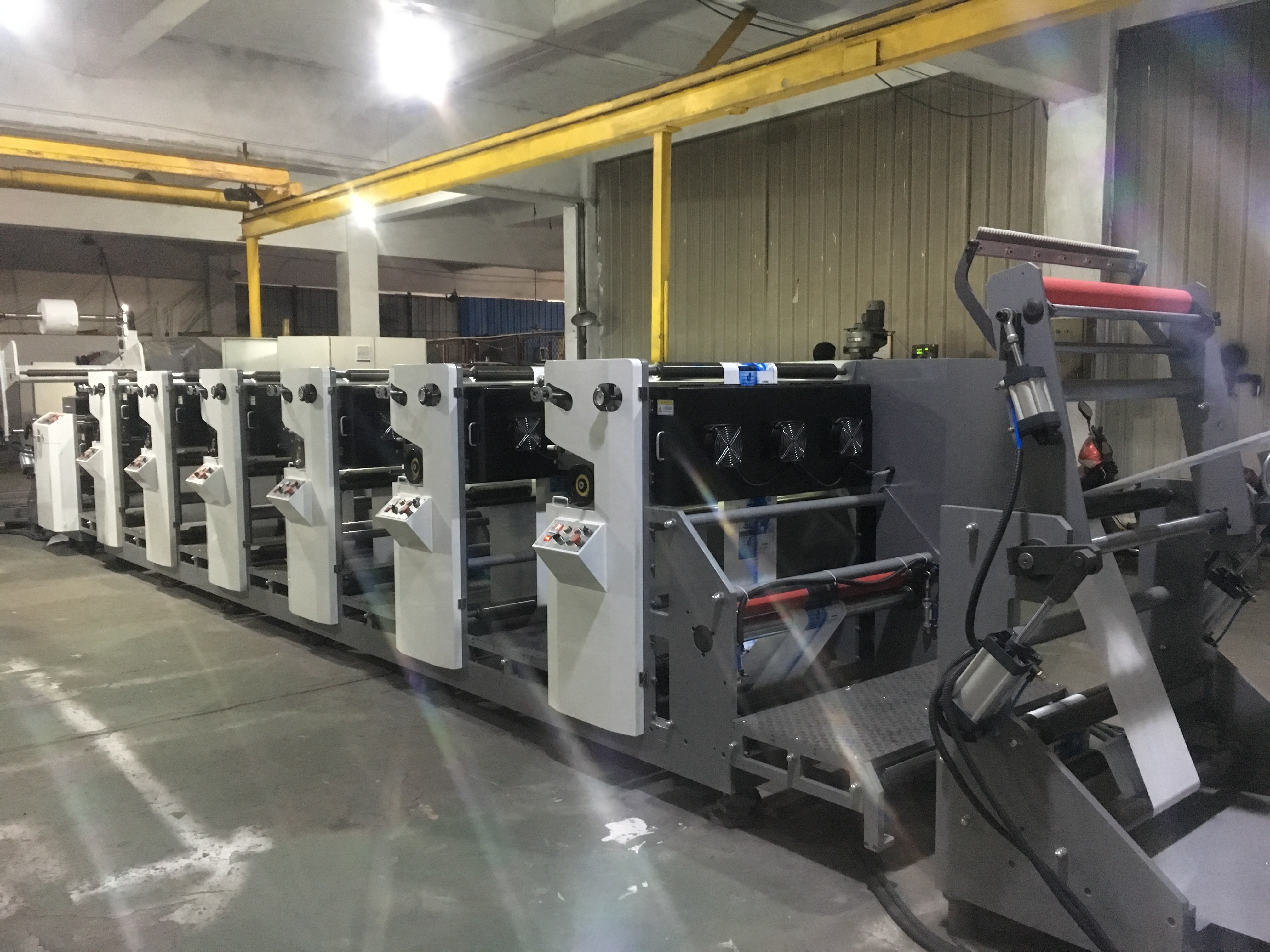 RY-6950 horizontal flexographic printing machinery non-stop unwinding and rewinding automatic splice
