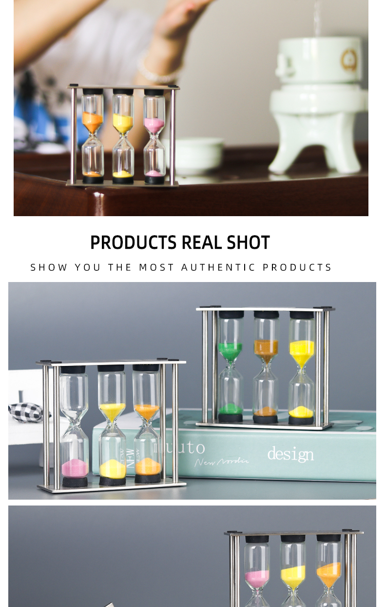Tea Sand Timer Hourglass Luxury Style Classic 3 In 1 Sand Timer Clock