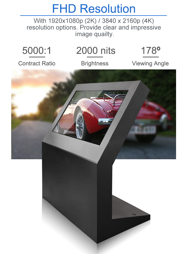 Self Inquiry Kiosk for Outdoor Use 4G network/ LAN / WIFI Touch Digital Signage