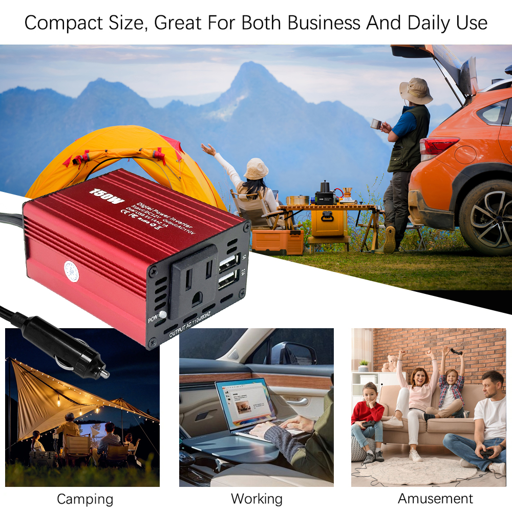 150W 12V 220V Car Inverter Peak Power 300W Modified Sine Wave Converter Customized Support Software Reengineering