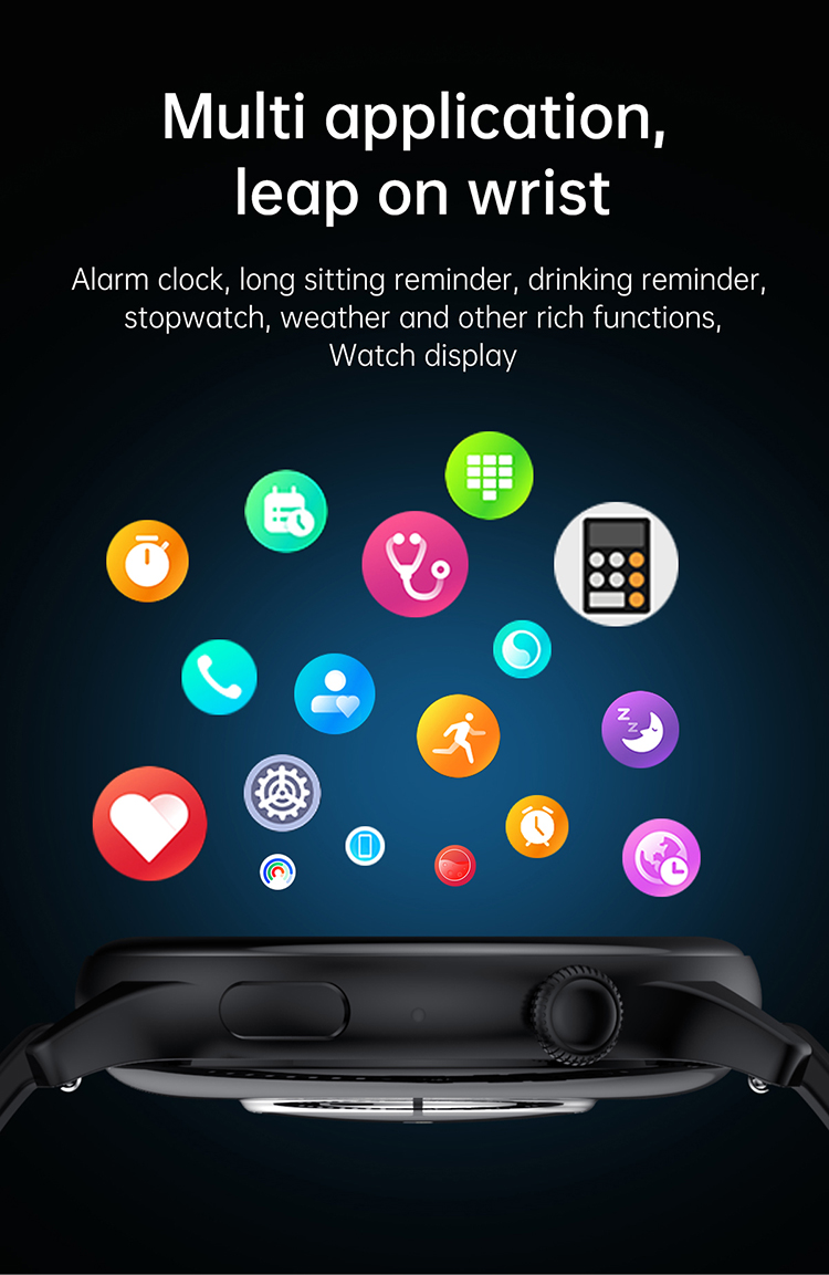 1.43 Inch HD AMOLED Display Smartwatch , HK85 260mAh Smart Watch BT Calling