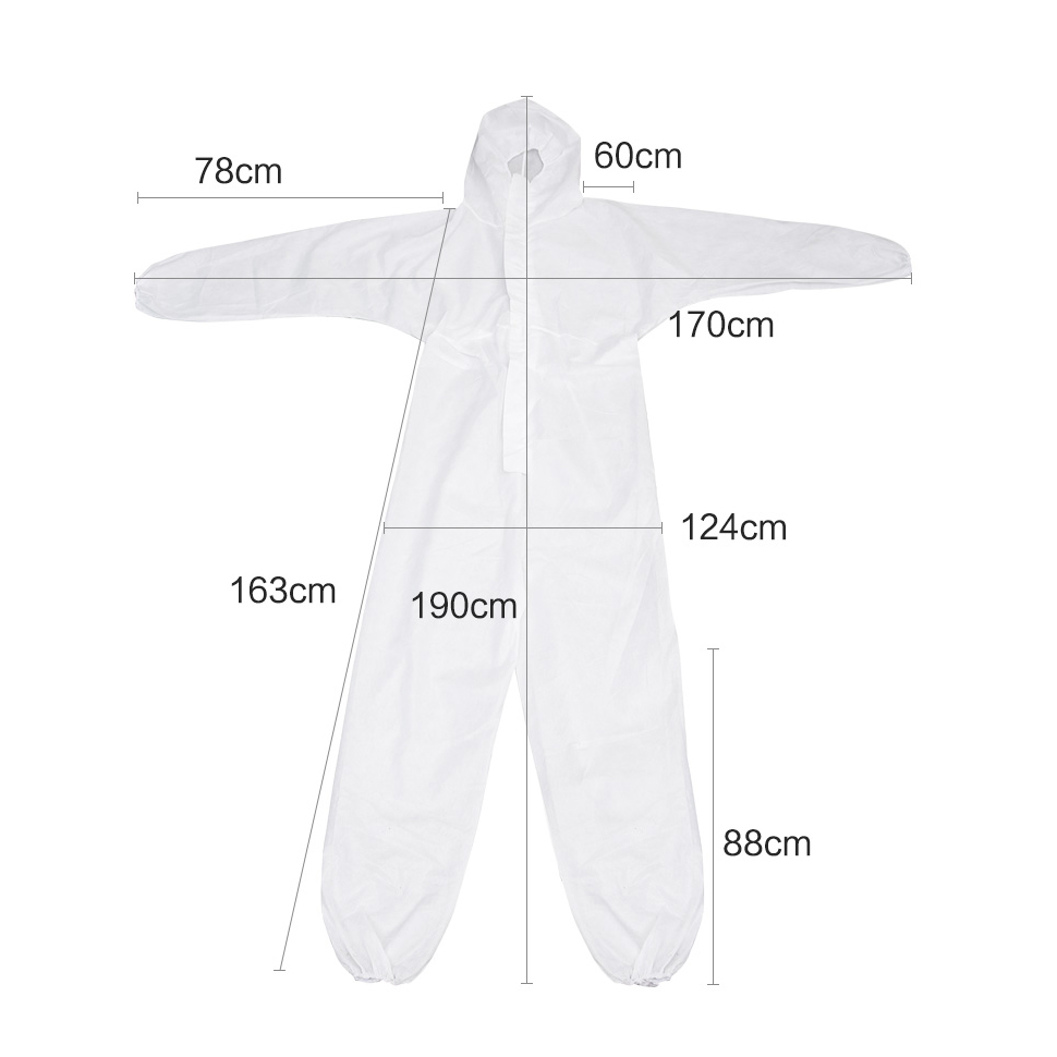 Hospital Non Woven Cleanroom Working Uniform With Hood
