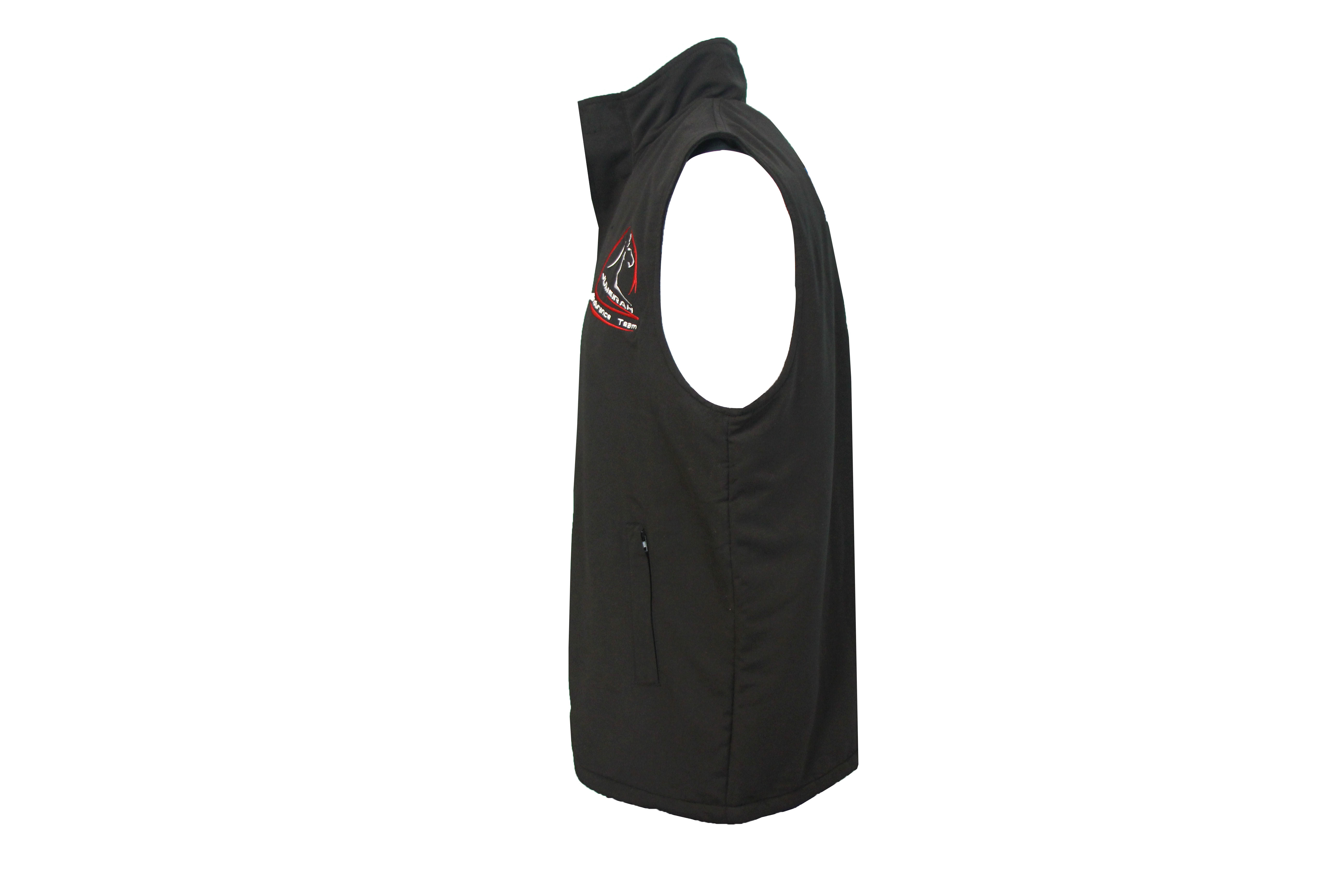 Thermal Black 413g Fleece Jacket Sleeveless With Embroidery