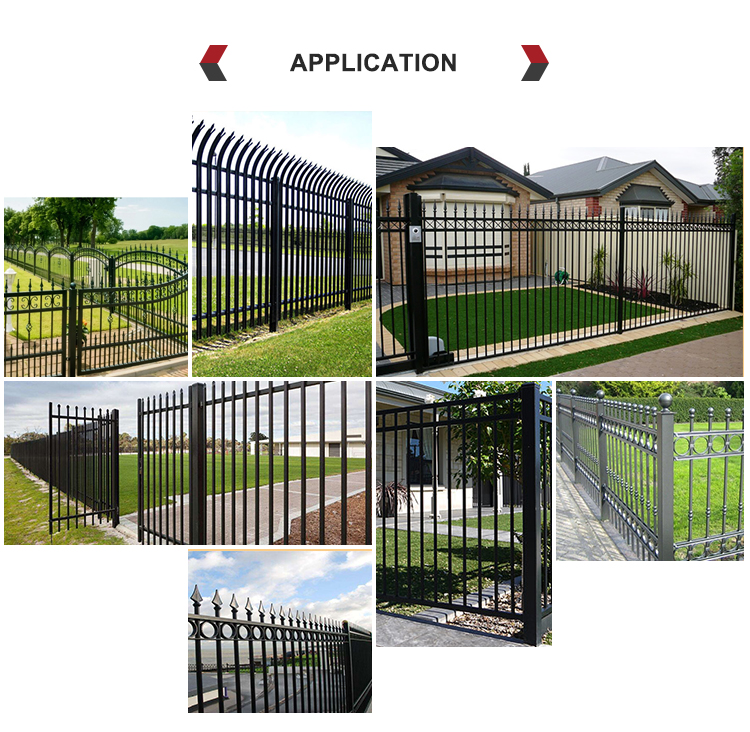 Black Tubular Steel 6 Aluminum Fence Ornamental Residential