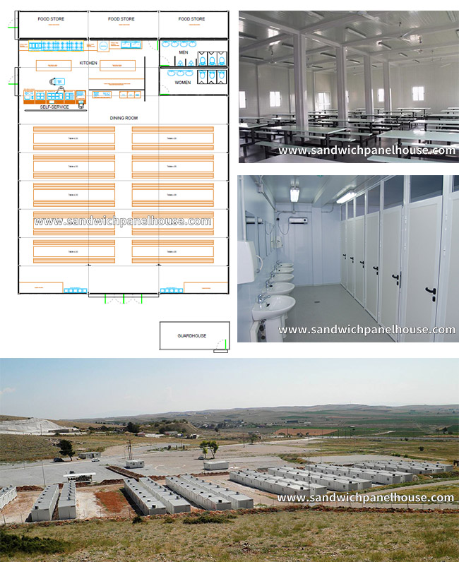 Expandable Workers Prefabricated Container Kitchen And Dining Hall Food Storage