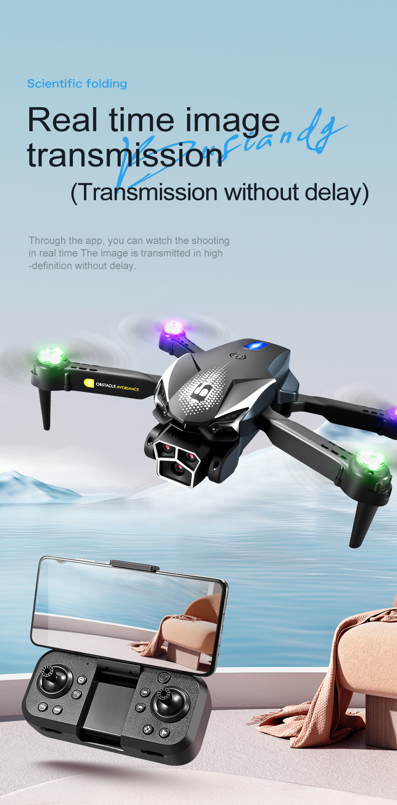 Black Lu600 Folding Drone Photography 2.4g Wifi Mini Drone 4k Waterproof Optical Flow Air Drone Quadcopter for Beginner