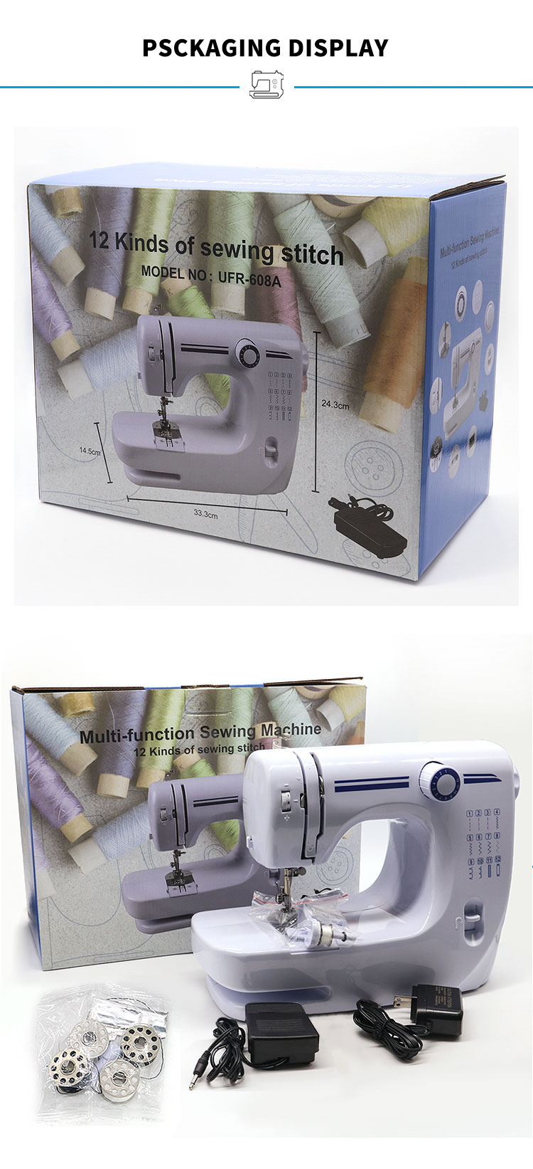 Easy to Operate Multi-function Household Automatic Sewing Machine ufr-608 for Home
