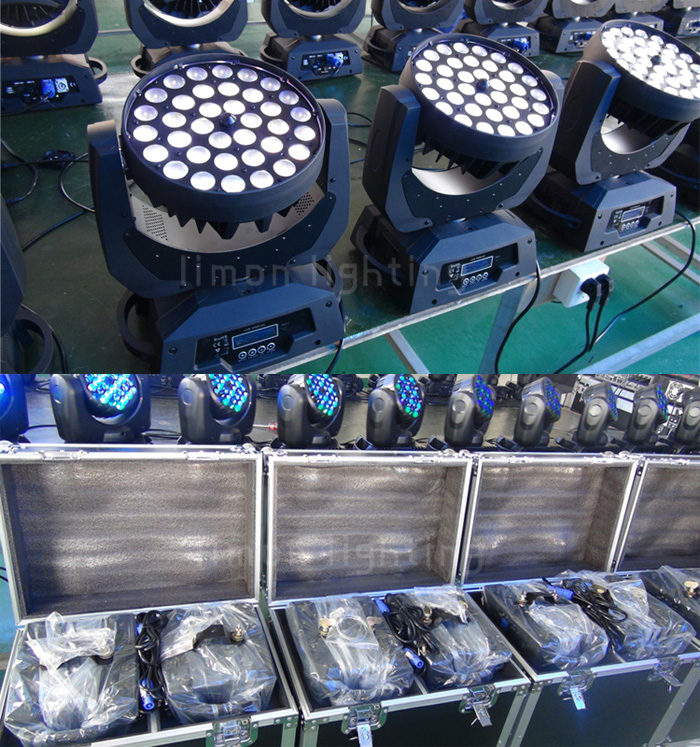36x15w RGBWA 5in1 LED Moving Head Wash Zoom Rental Stage Lights
