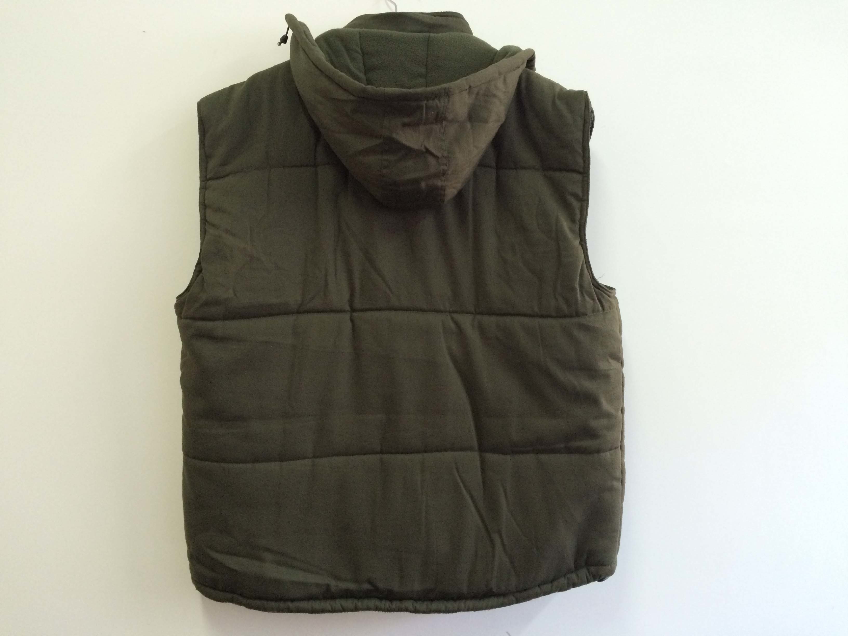winter vest, winter waistcoat, olive green, S-3XL, T/C 65/35 outer fabric, padding and polarfleece lining