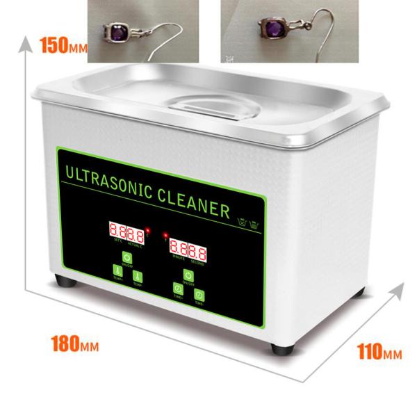 800ml Stainless Steel Ultrasonic Jewelry Cleaner Eyeglasses Watch CD Record