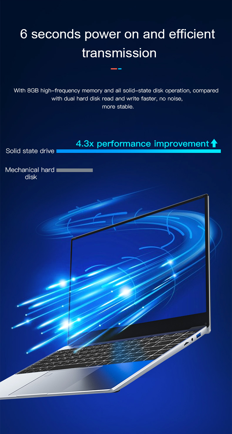 512G SSD Ultra Thin Laptop Computer Thickness 10mm-18mm 14 Inch Display Laptop