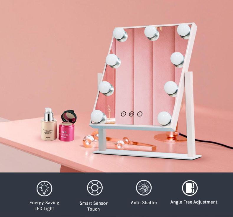 ABS Glass Justtide AC 100V 1x 360 Degree Rotation LED Magnifying Mirror
