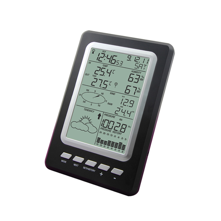Professional Temperature Humidity Rain Pressure Wind Speed Wind Direction Wireless Weather Station Solar Powered MS1030