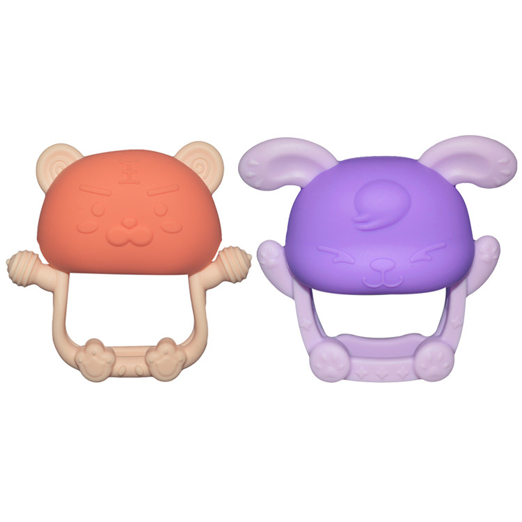 MHC soft silicone teether Rattles Cat BPA Free Silicone Baby Teether