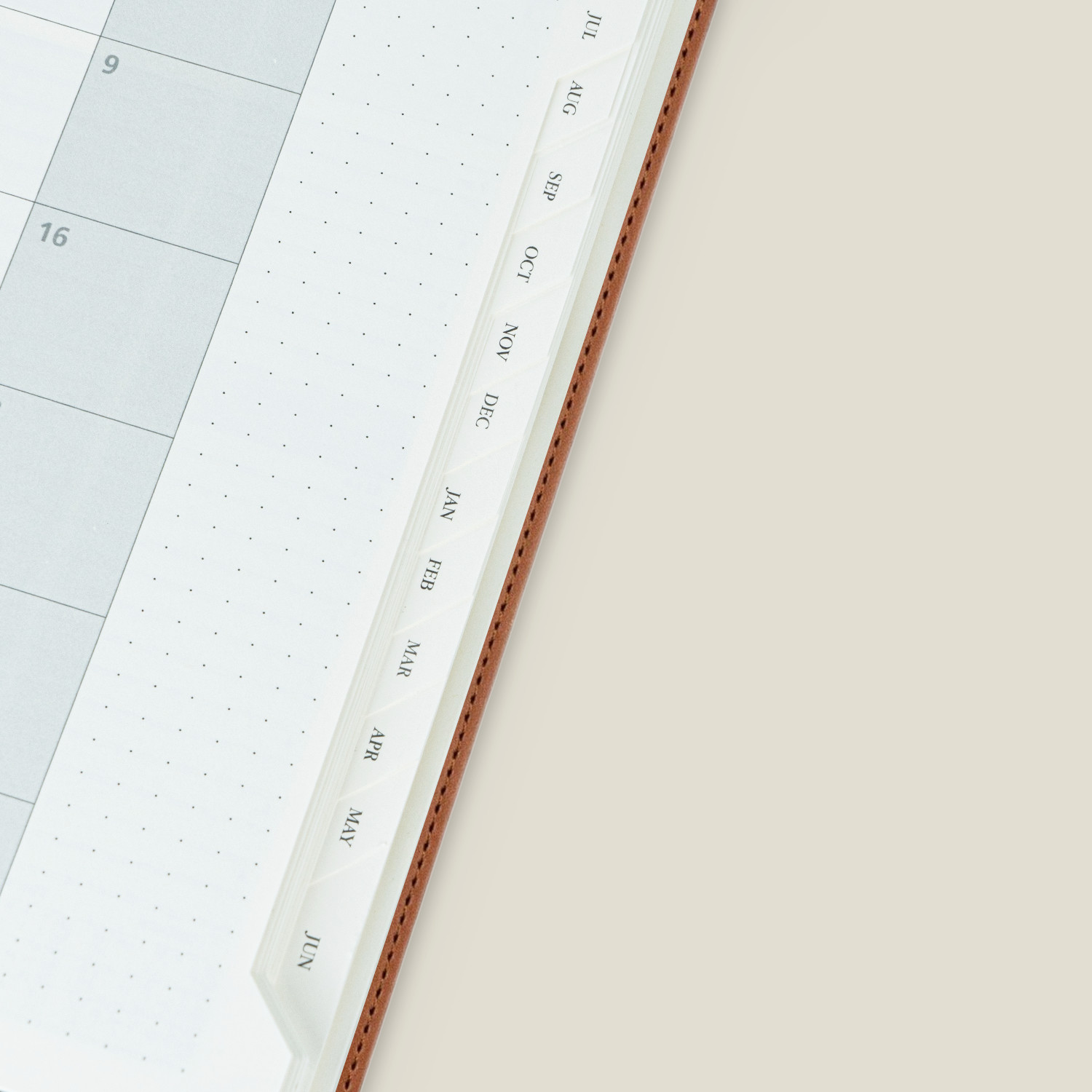 Brown Softcover Spiral Planner 2023 Daily Weekly Schedule Calendar Paper Pocket