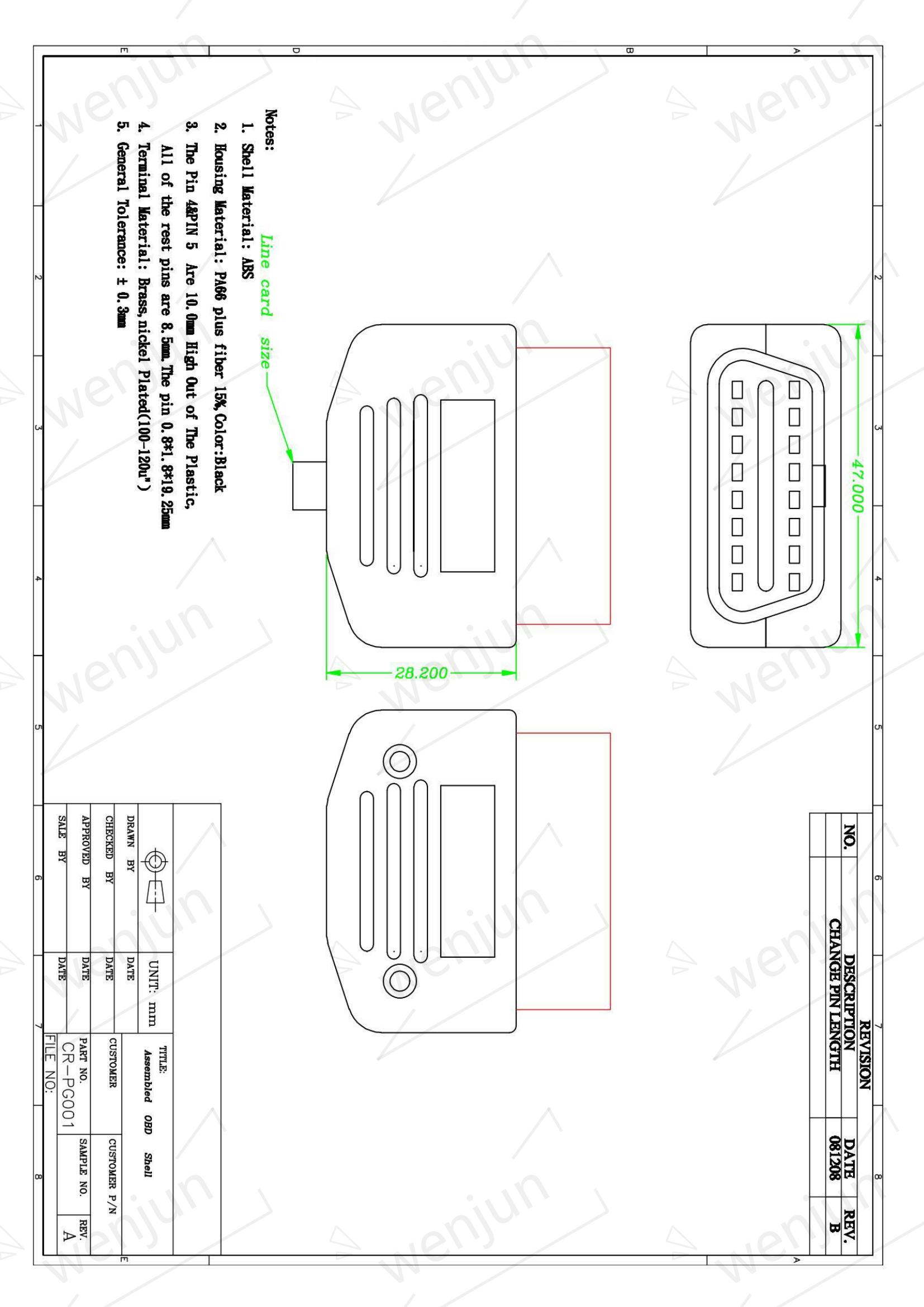 Car Styling OBD2 16Pin Male Housing OBD Male Plug OBDII Male Connector J1962 16Pin + SR + OBD Connector+ Screws Diagnost