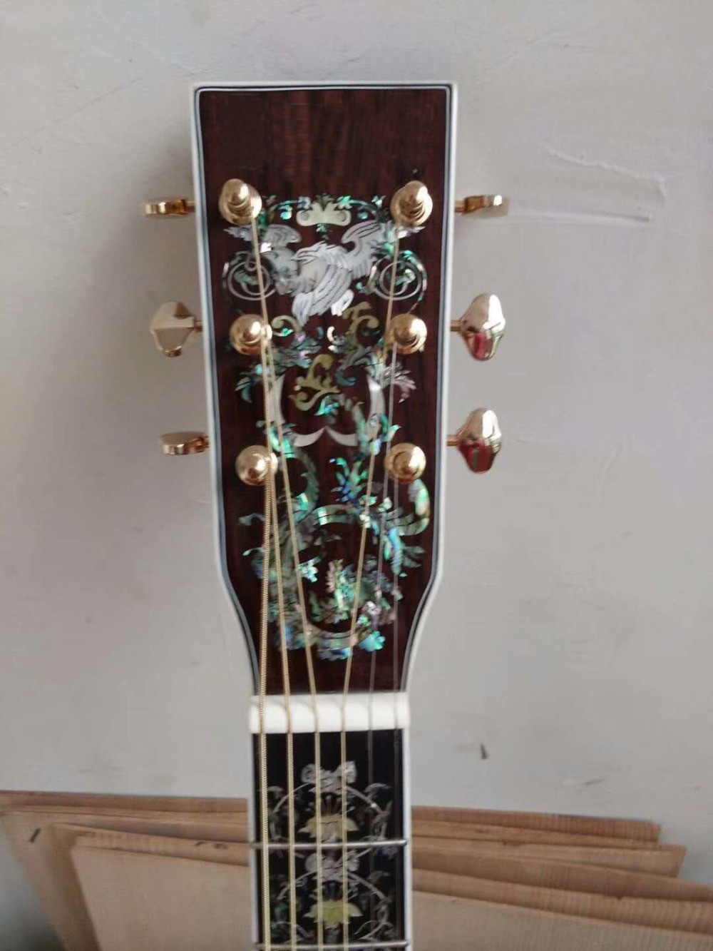 Aaaa All Real Abalone Super Deluxe Wood D45L Acoustic Guitar Customized Logo Is Available