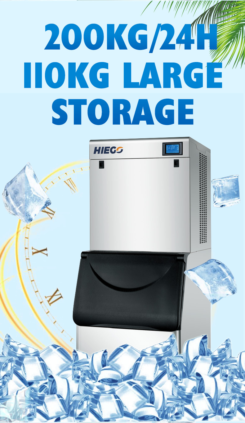 200KG /24H Commercial Crescent Ice Machine Automatic Crescent Ice Maker Machine