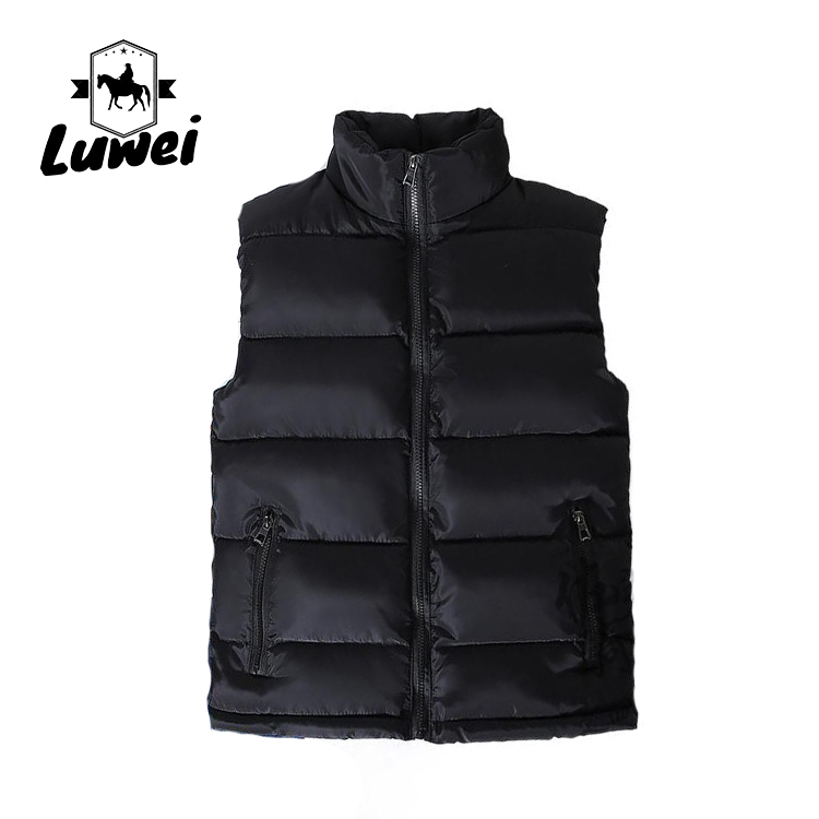 Fashion Man Polyester Casual Lightweight Utility Plus Size Padding Sleeveless Puffer Vest Gilet For Men