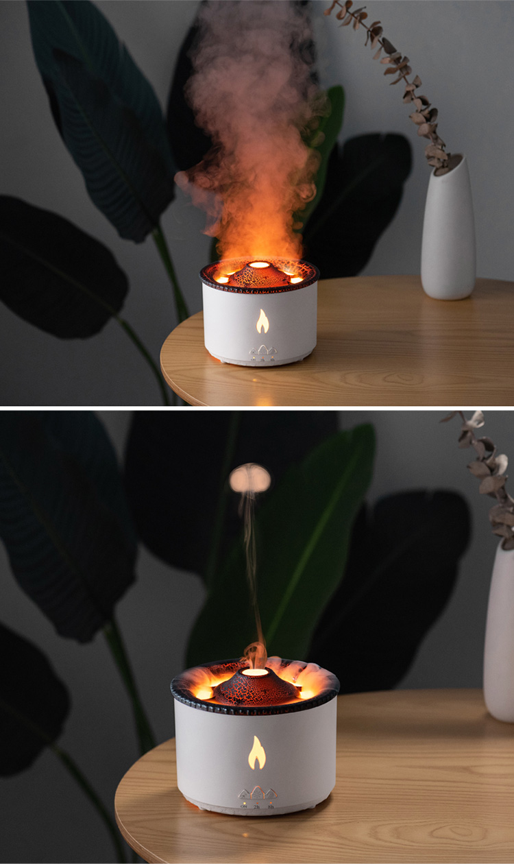 Newest Luxury Volcanic Flame Aroma Diffuser Oil Aroma 360 Diffuser Ultrasonic Scent Machine 3d Fire Flame Aroma Diffuser