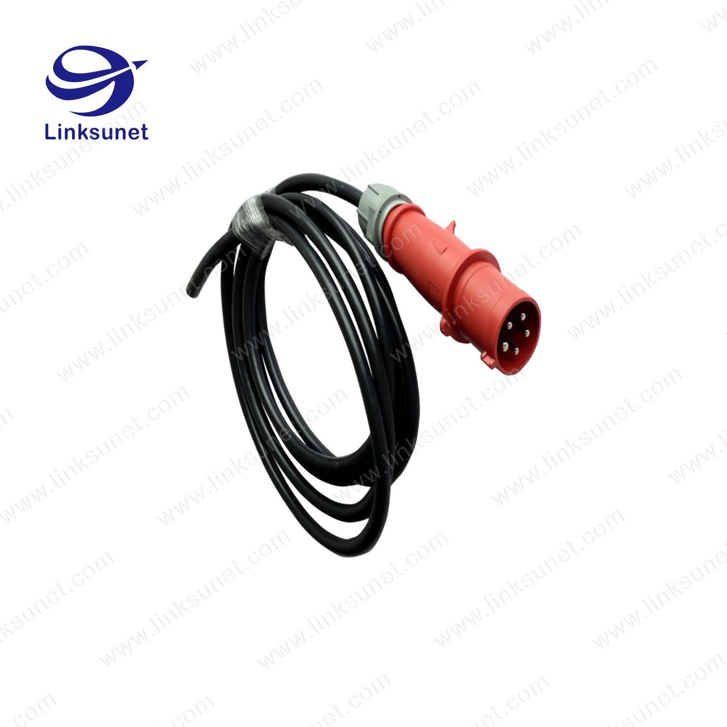 5PIN PE IP44 Plug MN3501 waterproof red / blue connector Industrial Wire Harness
