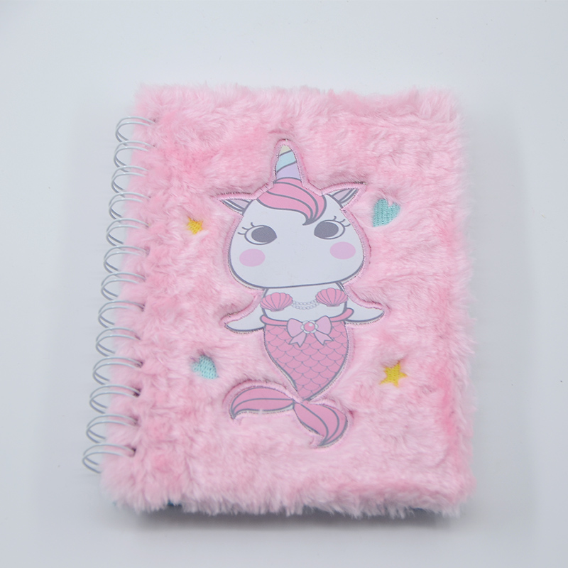 No Adhesive School Stationary Student Diary with Cute Plush Cover and Custom Print LOGO