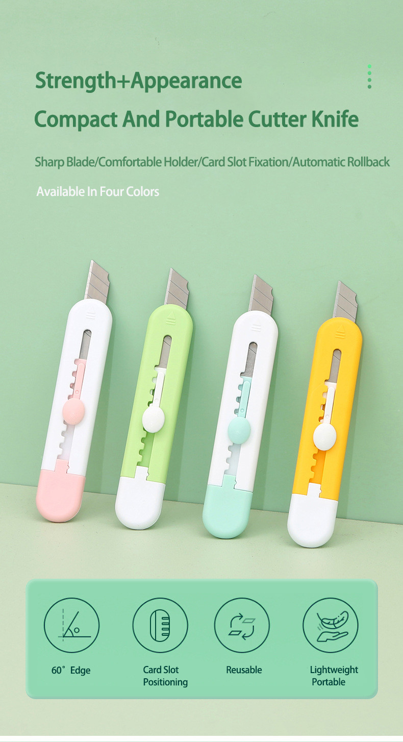 Small Cute Utility Knife Mini Paper Cutter With Safety Lock For School Handwork