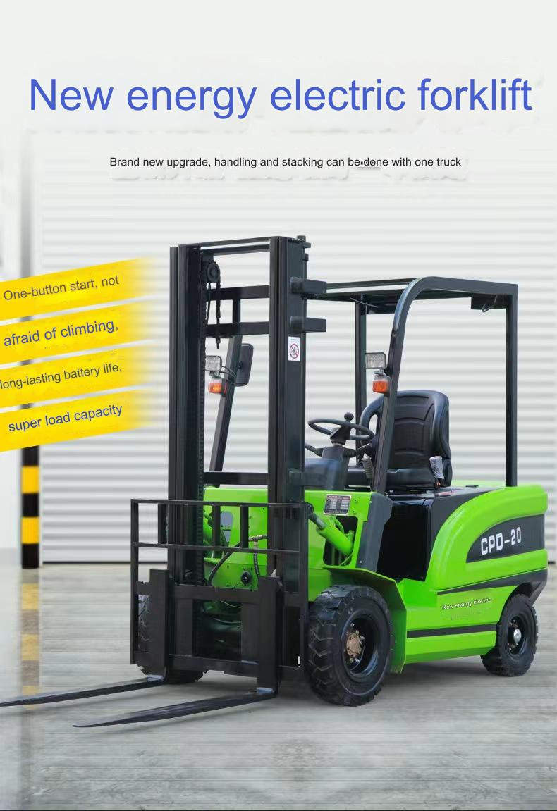 Counterbalance 2 Ton Electric Forklift AC 5 Meter Max Lifting Height with Built in Charger