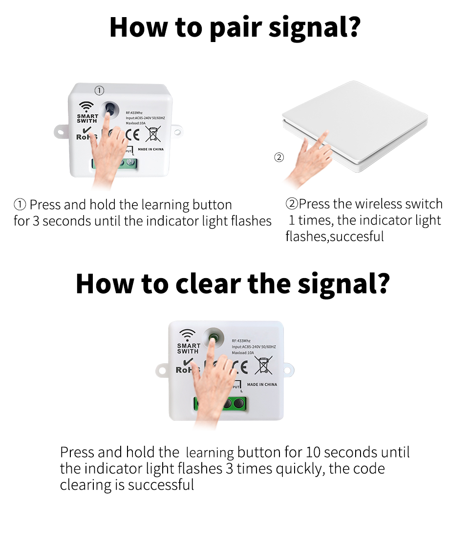 Wall Light Self Powered Wireless Switch Outdoor Waterproof Push Button Switch