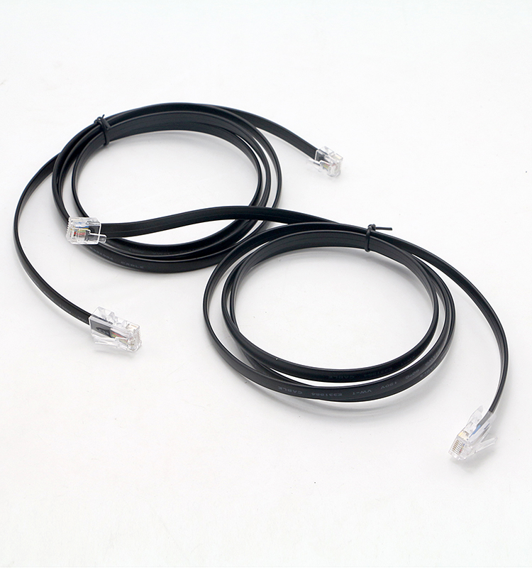 Custom Black RJ45 8P8C to DSL RJ11 6P4C Telephone Modem Wan Cable
