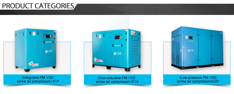 Variable Frequency Drive Two Stage Screw Compressor 45KW Energy Saving