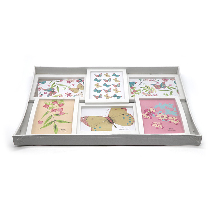Durable White Collage Photo Frame 52.5 X 36 X 3.1 Cm For Home Decorative