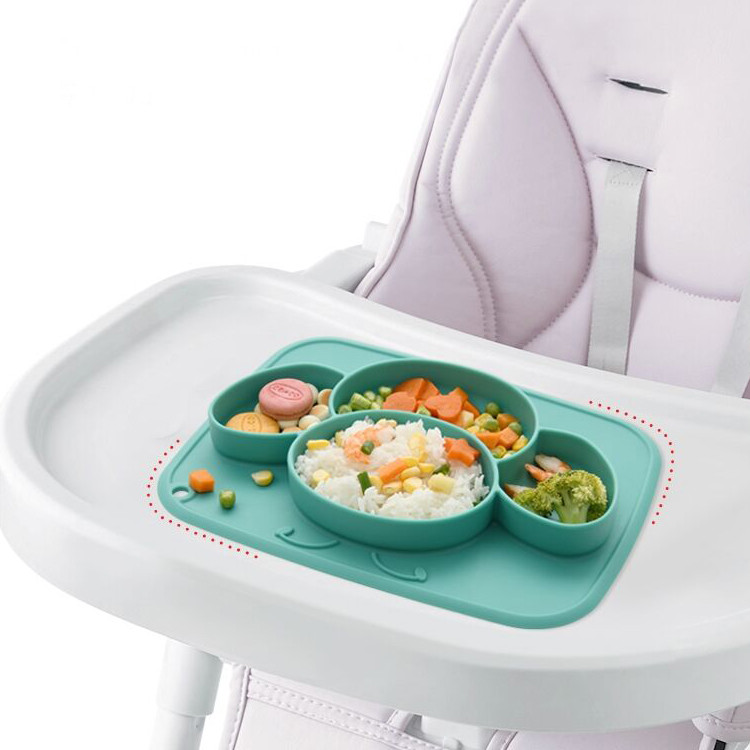 Suction Cup Children Tableware Plates Dish Baby Silicone Crockery Toddlers Dishware Antiskid
