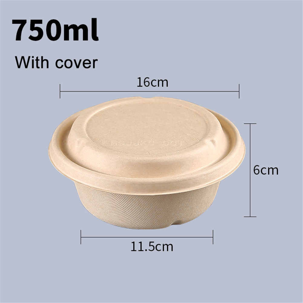 Circular Disposable Food Takeaway Box Paper Pulp Lunch Box Degradable