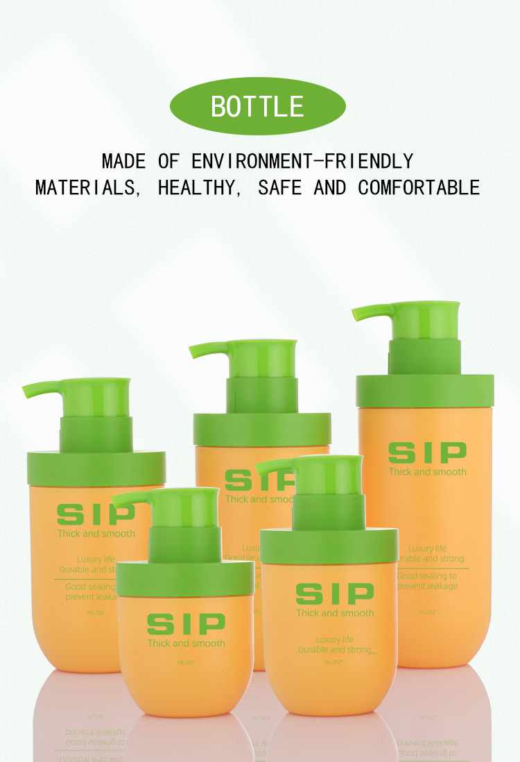 Wholesale greem and orange unique airless 50ml cosmetics empty face lotion bottle
