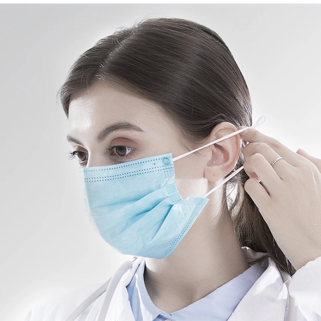 Blue 3 Ply Safety Disposable Earloop Mask For Personal Health
