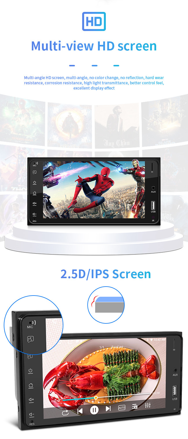 7'' Universal GPS Car Android For Toyota With 1080P Screen WIFI BT Music