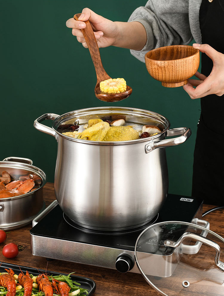 Hot Selling Kitchen Cooking Food Steamer Pot Cookware Cooking Stainless Steel Steamer Pot With Glass Lid