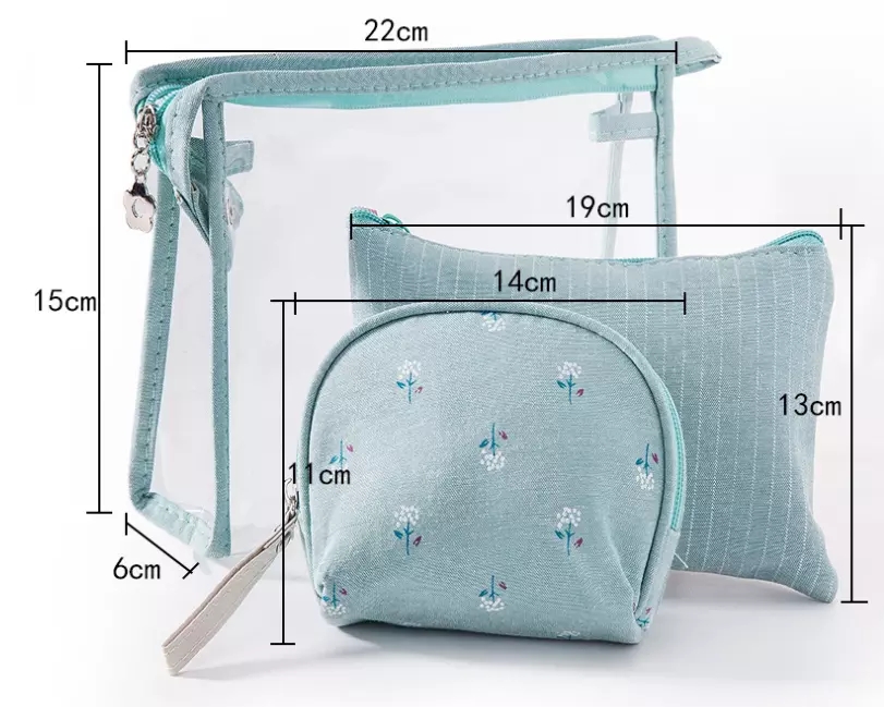 Collapsible Hanging Rolling Toiletry Bag Modern 3 Piece Set Foldable