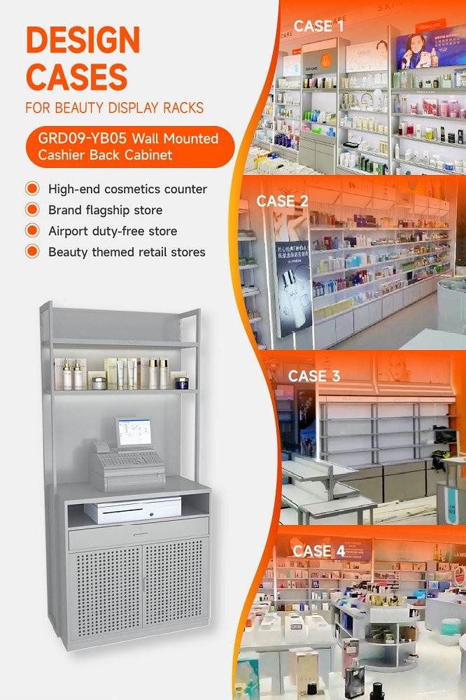 GDR09-YB05 Retail Display Counter with LED Light Strips and Aluminum Price Tag Slot for Department Stores