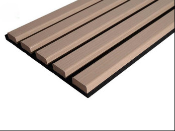 Stylish 21mm Interior Wpc Wall Panel Wooden MDF Base Slat Acoustic With PET Core