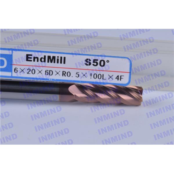 4 - 20 mm Diameter Corner Rounding End Mills , Carbide Corner Rounding End Mill Tools