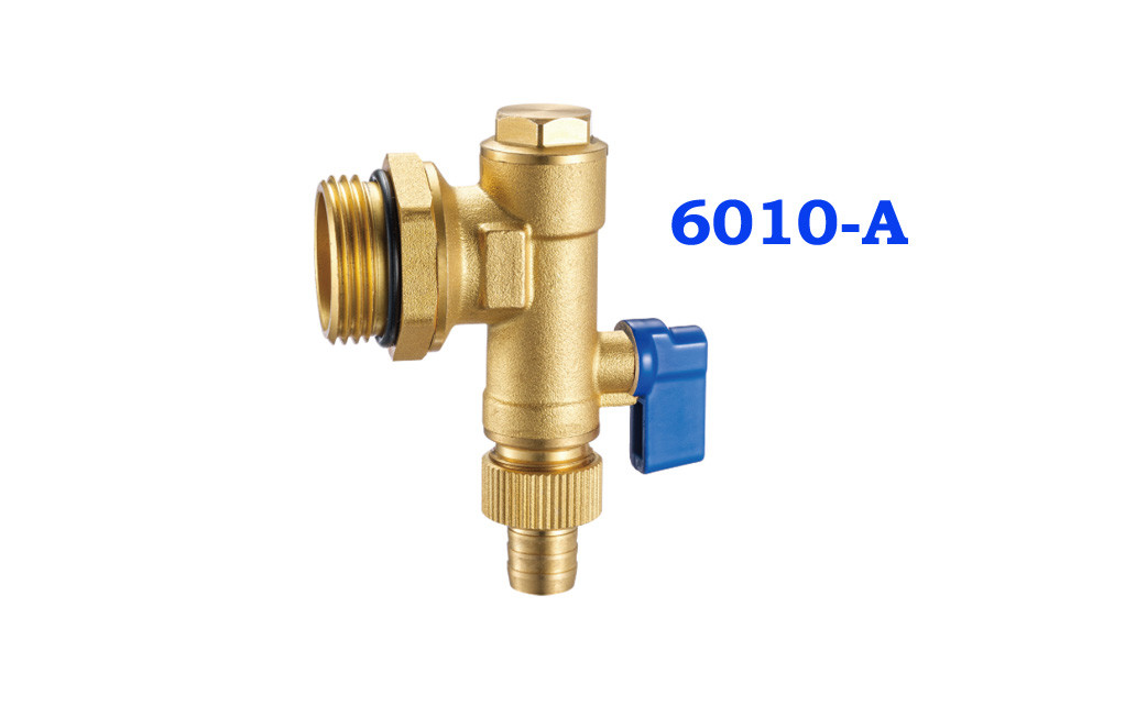 6009-A+6010-A Manifold Parts packed for Main Supply Automatic Air-vent plus Flushing Drain Valves with G1/2" Nut Threads