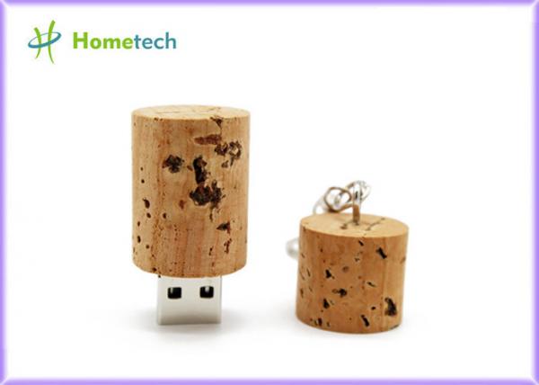 Quality Bottle Plug Shaped USB Wooden Memory Sticks  8GB / 16GB / 32GB With Key Chain for sale