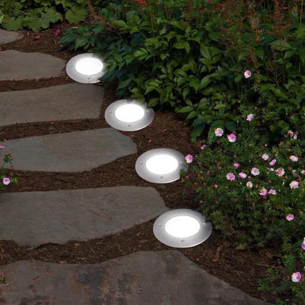 3 LEDs Solar Buried Lights , Landscape Solar Powered Outdoor Lamp Waterproof