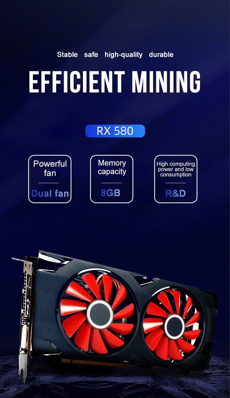 Xfx Rx580 8gb Graphic Card Miner Gpu Eth Ethereum Mining Rig