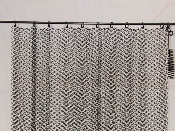 Multi Size Chain Link Curtain 304 Stainless Steel Fireplace Mesh Curtain